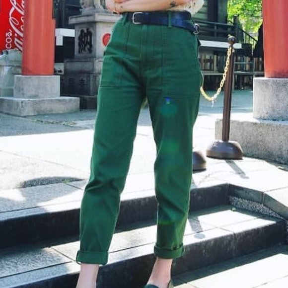 (sold) Japanese OZOC Utility Pants in Green - Picture 1 of 6